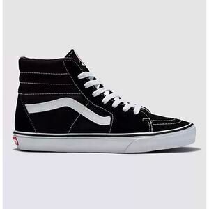 Vans Kids Sk8-Hi Black Suede Leather and White High Top Shoes Size 3